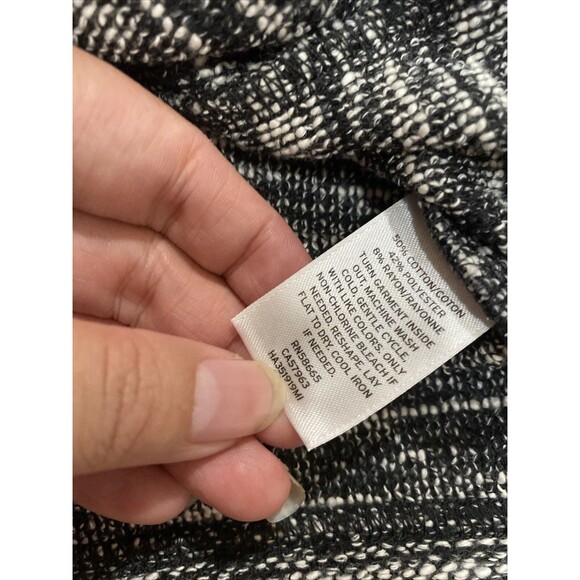 NEW $89 Halogen Womens XS  Zip Up jacket Black Ivory Tweed Asymmetrical - Picture 7 of 11